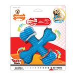 Nylabone Extreme Tough Dog Chew Toy X-Bone, Durable, Cleans Teeth, Beef Flavour, Large, for Dogs Up to 23 kg