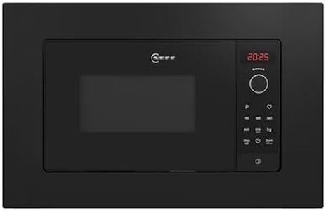 NEFF HLAWG26S3, N 50, Einbau-Mikrowelle ohne Grill, Automatikprogramme, Easy Clean Selbstreinigung, Einfache Bedienung durch Drehknebel und LED-Display Plus, Ideal für Hocheinbau mit Drehtür, Schwarz
