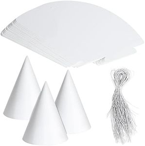 30 PCS Birthday Hat White Cone Hats Party Hats DIY Party Hats DIY Thanksgiving Hats White Birthday Party DIY Party Supplies DIY Fun Birthday Party Paper Cones Hats for Kids Adult