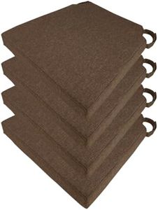 Idelio | Set 4 pezzi di cuscini per sedia Saturno 40x40x5 | in Fibra Cava in Ovatta di Poliestere Siliconata, Qualita' Premium Oeko-Tex 100, Made in Italy, Soffice, Compatto, Stile Moderno, Marrone