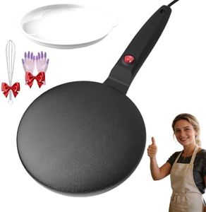 Instant 8" Electric Crepe Maker, Nonstick Portable Pan with Quick Heat, Easy Clean, and Batter Tray for Kitchen (Black)