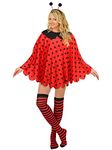 Eurzom 3 Pcs Halloween Ladybug Costume Set, Include Ladybird Antenna Headband Ladybug Costume Polka Cape Striped Stockings