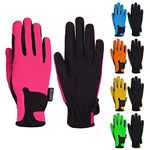 Mashfa Children Horse Riding Gloves for Children Equestrian Gloves Boys and Girls Riding Pony Gloves Youth Outdoor Riding Mitts Pink Age 6-8 Years