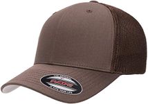 Flexfit Trucker Mesh Fitted Cap, Brown, OS