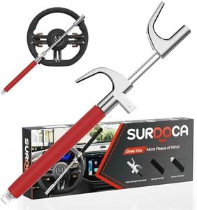 SURDOCA Multifunction Steering Wheel Lock – High Security Anti Theft Steering Wheel Lock with Window Breaker – Universal Car Wheel Lock – Easy Installation Fit for Auto Truck SUV Van