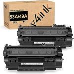 v4ink Compatible 49A 53A Toner Cartridge Replacement for HP Q5949A Q7553A for use with HP 1320 1320n P2015dn P2015 P2015n 3390 3392 1160 P2014 M2727nf MFP Printer (Black,2 Packs)