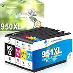 Jettruemedia 950XL 951XL Ink Cartridges for HP 950 951 XL Ink Compatible with HP OfficeJet Pro 8100 8610 8600 8615 8620 8600 8630 8640 8660 8625 251dw 271dw 276dw(Black Cyan Magenta Yellow 4 Pack)