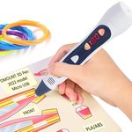 Omount 3d pen upgraded latest 2022 micro-USB model with 3 color filaments for 3d printing drawing art and crafts modeling, professionals and education for kids and adults included 3d+pen guide booklet