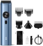 Sejoy Beard Trimmer for Men, Cordless Nose Hair Trimmer For Men, Waterproof Hair Clippers and Trimmers set, Electric Razor All in 1 Grooming Kit, USB Rechargeable & LED Display,F3 Blue