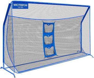12x7ft Golf Practice Hitting Net with Striking Net & 3-Zone Chipping Net