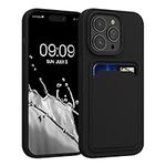 kwmobile Case Compatible with Apple iPhone 14 Pro Case - TPU Phone Cover with Credit Card Holder - Black