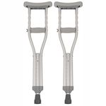 PCP Aluminum Crutches, Push Button Adjustable Height, Lightweight, 1 Pair, Kids Child Size (4'0" to 4'6")