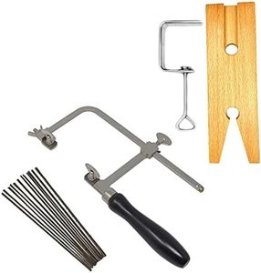 Megacast 3 in 1 Professional Jeweler's Saw Set Saw Frame 144 Blades Wooden Pin Clamp Wood Metal