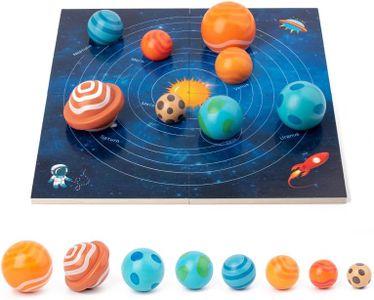 EduLand Montessori Culture-Science 8 Planets of The Solar System Sequence Wooden Model Board Pegboard Earth Day Space STEM Materials Preschool/Elementary/Montessori Primary Classroom Educational Toys