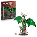 LEGO Ninjago The Guardian Dragon Model Kit - Features a Posable Dragon Figure, Master Wu Minifigure & a Scenic Rock-Effect Display Stand - Gift for 14+ Year Old boys & Teenage Monstrosity Fans - 71847