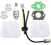 Hippotech 2 PCS Air Filter and Fuel Line Primer Bulb Repower Kit for Mantis Tiller Cultivator 7222 7222E 7222M 7225 7230 7240 7920 7924