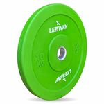 LEEWAY Color Rubber Bumper Plates 2.0, (10kg x 2)| Olympic Weightlifting Gym Rubber Bumper Weight Plates| Olympic Barbell Weight Plate| Standard 2inch/50mm Weight Plate (10kg Pair)