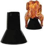 Potted Pans Ceramic Beer Can Chicken Holder for Smoker Accessories - Ceramic Chicken Throne Roaster Stand - Beer Butt Chicken Stand for Grill - Sitting Turkey Steamer Can Cooker