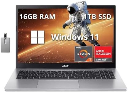 Acer Aspire 3 Laptop, 15.6" FHD Display, AMD Ryzen 7 5700U Processor, 16GB RAM, 1TB SSD, AMD Radeon Graphics, Numeric Keypad, Webcam, WiFi 6, Pure Silver, Windows 11 Home, 32GB Hotface USB Card