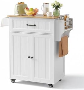 Bealife Desserte de Cuisine Roulante avec Tiroir et Étagère à Épices, Chariot de Rangement avec Plateau et roulettes, Blanc