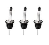 SYGA Liquor Wine Oil Pourer | Pack of 3 | for Bar, Restaurants, Kitchen Any Bottle Pourer for liquide Oil Pourer Nozzle| Stainless Steel Free Flow Bottle Pour Spout (with Caps)