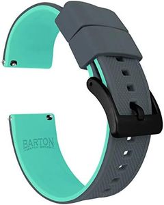 20mm Smoke Grey / Mint - BARTON Elite Silicone Watch Bands - Black Buckle Quick Release