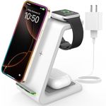 JoyGeek 3 in 1 Wireless Charging Station for Apple, Wireless Charger Stand for iPhone 16/15/14/13/12/11/SE/X/8 Pro Max Plus Mini, Charging Dock for Apple Watch Ultra/8/SE/7/6/5/4/3 for AirPods Pro