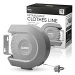 Quebec 15m Heavy Duty Retractable Washing Line Wall Mounted with Durable PVC Cover for Outdoor Use – Space Saving and Sturdy Clothes Line Drying Solution for Garden and Patio