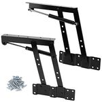 ZOENHOU 1 Pair 150N Folding Gas Hydraulic Lift Up Table Mechanism, Lift Up Top Hinge, Modern Coffee Table Lifting Frame Mechanism Hinge with Springs for Furniture Hardware Accessories with 30 Screws