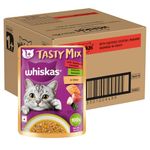 Whiskas Tasty Mix Adult (1+ Year) Wet Cat Food, Seafood Cocktail Wakame Seaweed in Gravy, 70 g, Pack of 28|Made with Real Fish|Complete & Balanced Nutrition for Adult cat