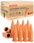 10pcs Terracotta Watering Spikes - Automatic Self Watering Stakes, Plant Watering Devices for Wine Bottles Recycled Bottles, Clay Plant Garden Waterers for Vacations