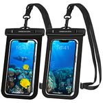 UNBREAKcable Waterproof Phone Pouch, IPX8 Waterproof Phone Case, Travel Essentials, [Dry Bags for iPhone Samsung Huawei Xiaomi...] [7 Inch] [2 Pack] Black