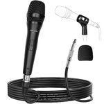 OneOdio ON55 Wired Vocal Microphone with 16.4ft XLR Cable & Mic Clips, ON/Off Switch, Metal Female, Cord Handheld Vocalist Mic for Singing, Karaoke, Speech, Outdoor Activity, Guitar Amp, Mixer