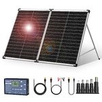 DOKIO Foldable Portable Solar Panel 100 Watt 12 Volt Monocrystalline Solar Suitcase with Waterproof Charge Controller