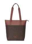 ZOUK Bristel Solid Printed Women's Jute Handcrafted Vegan Leather Red Everyday Tote