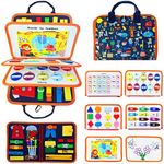 PELOSTA Busy Board for Toddlers,Montessori Toys for Boys Girls 1 2 3 Year Old,Early Educational Activity Baby Sensory Toy,Autism Busy Book Travel Toys for Kids,3 4 5 6 7 Year Old Boys Girls Gifts Toy