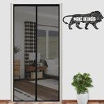 LifeKrafts Polyester Magnetic Mosquito Net for Door | Mosquito Curtain for All Door Types & Sizes | Auto-Closing Insect Screen to Keep Mosquito Out (Black, 210 x 120 Cms)