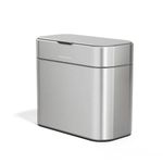 simplehuman CW1645 4L Compost Caddy, Indoor Kitchen Countertop Bin for Food Waste, Removable Inner Bucket, Soft-Seal Lid, Fingerprint-Proof Coating, Brushed Stainless Steel