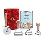 Kichtic Professional Ravioli Pasta Cutter Set - Includes 3 Manual Ravioli Cutters - Square, Large, Round, and Small Round - Ravioli Maker with Gift Box for Mother's Day, Father's Day