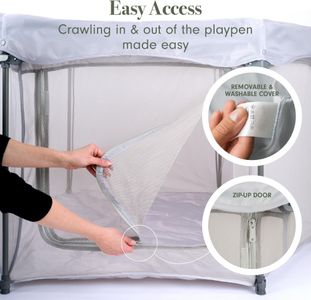 Tutti Bambini Foldable Baby Playpen – Silver Portable Play Yard