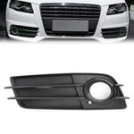 Areyourshop Gloss Black Car Front Grilles Left Fog Light Cover Grille Grills For For A-u-d-i A4 S-LINE 2008-2012 S4 2008-2012 only for Sport Version