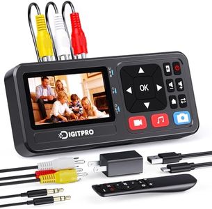 VHS to Digital Converter, 3” HD Video to Digital Capture Recorder with Remote, Record Video & Audio from VHS, VCR, DVR, DVD, Hi8, Mini DV, Gaming Consoles, Turntables, Cassette Tapes [Player Required]