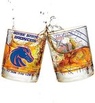 Boise State University Whiskey Glass Set (2 Low Ball Glasses) - Contains Full Color Boise State Broncos Logo & Campus Map - Gift Idea for Boise State University College Grads & Alumni - Glassware