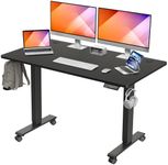 MOUNTUP Electric Height Adjustable Standing Desk, 55 x 28 Inches Sit Stand Desk with Memory Controller, Ergonomic Stand Up Desk for Home Office with Splice Board, Black