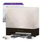 Nevlers Rectangle Shape White Himalayan Salt Lamp with Wood Base | 7-8 lbs 8" H x 3.75" W x 7.5" L White Salt Rock Lamp | Himalayan Pink Salt Lamp with 2 Bulbs & Dimmer Cord | Himalayan Salt Lamps