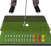 Full Choice Extra-Large & Weighted Base Golf Mat, Foldable Tri-Turf Golf Hitting Mat for Indoor/Outdoor Use, Premium Golf Practice Grass Mat for Hitting and Chipping Training