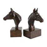 Ari Set of 2 Bookends, Elegant Realistic Horse Bust Figurines