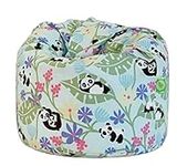 Bean Lazy ® 100% Cotton Large Light Blue Panda Bean Bag with Filling