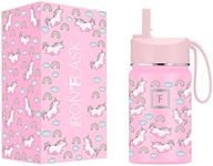 IRON °FLASK Kids Water Bottle - Straw Lid, 20 Name Stickers, Vacuum Insulated Stainless Steel, Double Walled Tumbler Travel Cup, Thermos Mug - Stardust Unicorns, 10 Oz