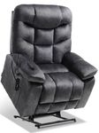 EONIX Oversized Power Lift Recliner Chair for Elderly, Dual Motor Lay Flat Recliner Chair, Electric Lift Chair Recliner with Heat & Massage, 400lbs Big Recliner Chair Oversized, Black
